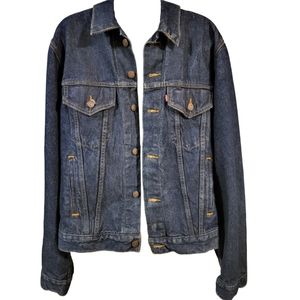 Levi's Vtg 80s Denim Trucker Unisex Red Tab Jean Jacket sz 44 Single Red Stitch